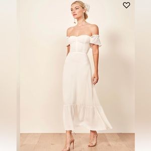 Reformation butterfly dress white